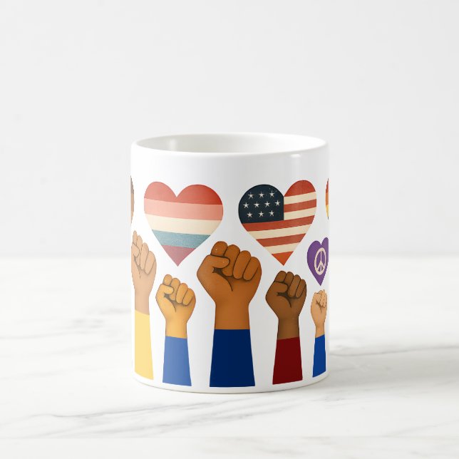 With Liberty and Justice for All Protest Freedom Coffee Mug (Center)