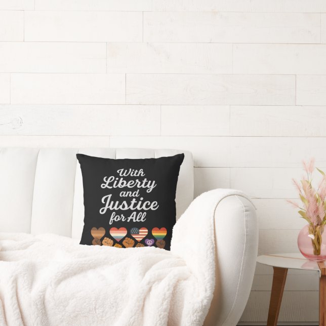 With Liberty and Justice for All Protest Freedom Cushion (Couch)