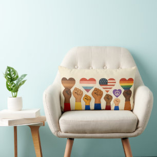 With Liberty and Justice for All Protest Freedom Lumbar Cushion