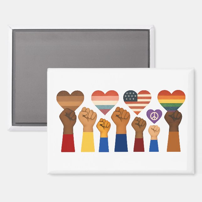 With Liberty and Justice for All Protest Freedom Magnet (Front/Back)