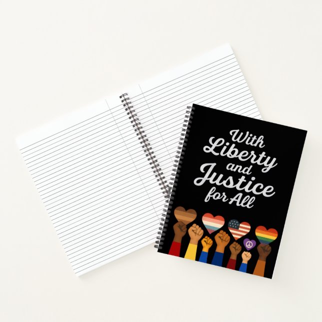 With Liberty and Justice for All Protest Freedom Notebook (Inside)