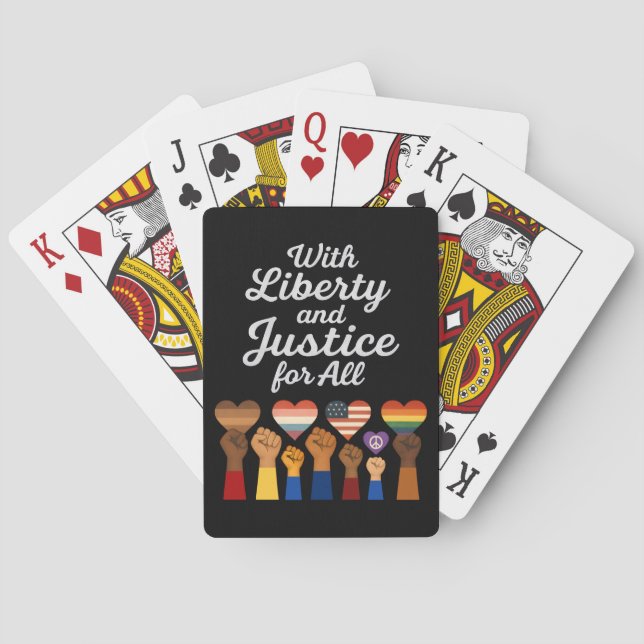 With Liberty and Justice for All Protest Freedom Playing Cards (Back)