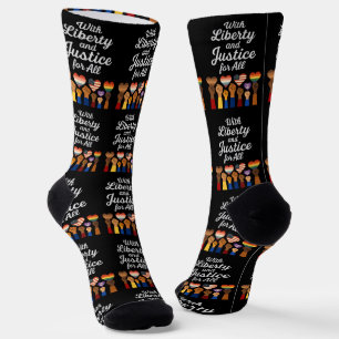 With Liberty and Justice for All Protest Freedom Socks