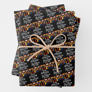 With Liberty and Justice for All Protest Freedom Wrapping Paper Sheet