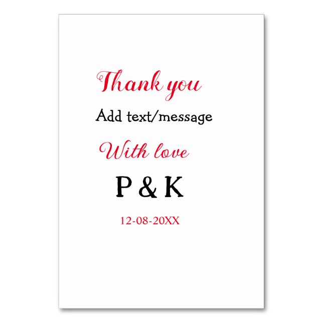 With love add couple name letter thank you add dat (Front)