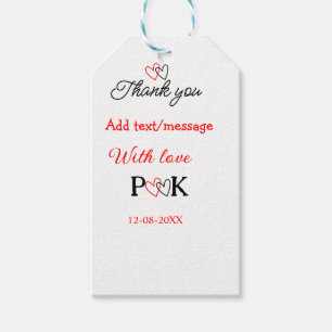 With love add couple name letter thank you add dat gift tags