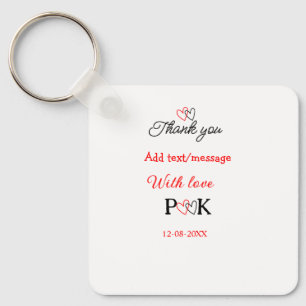 With love add couple name letter thank you add dat key ring
