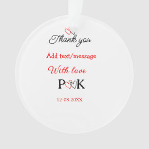 With love add couple name letter thank you add dat ornament