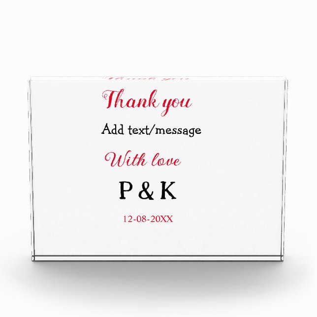 With love add couple name letter thank you add dat photo block (Front)