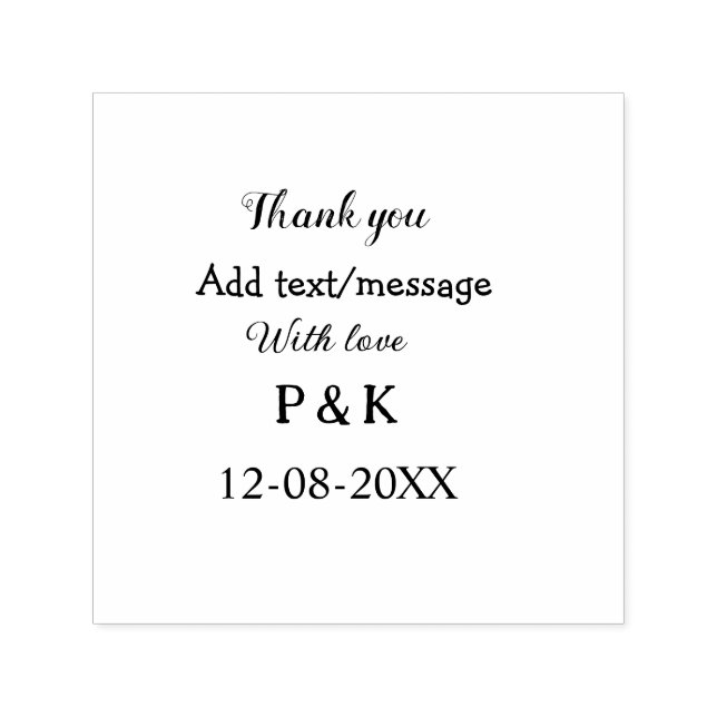 With love add couple name letter thank you add dat self-inking stamp (Design)