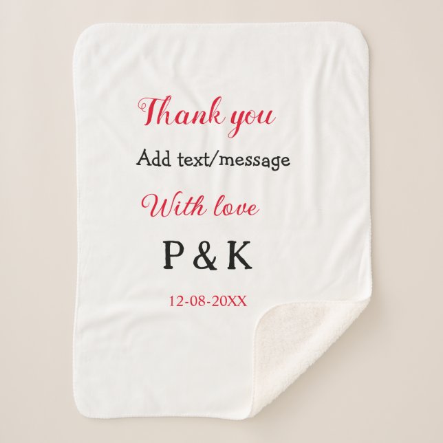 With love add couple name letter thank you add dat sherpa blanket (Front)