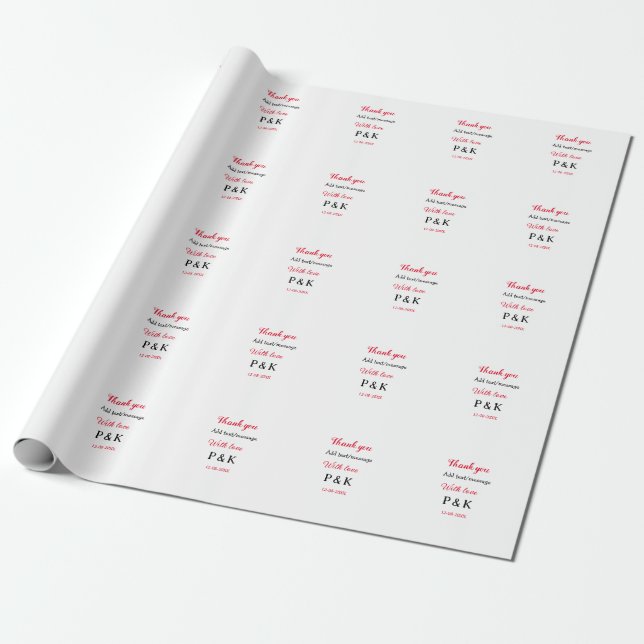 With love add couple name letter thank you add dat wrapping paper (Unrolled)