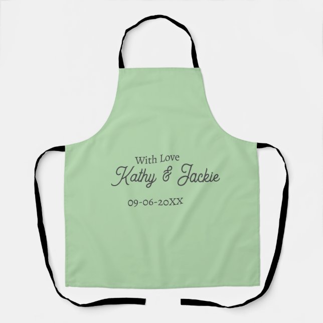 With love add couple name wedding simple minimal  apron (Front)