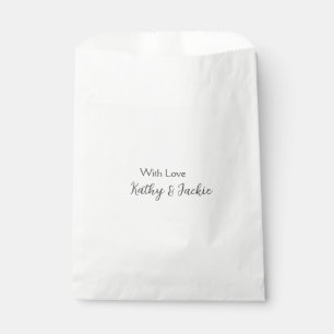 With love add couple name wedding simple minimal favour bags