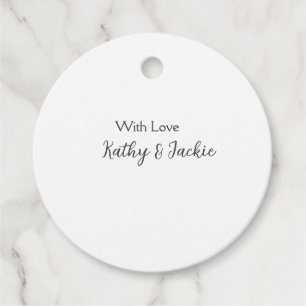 With love add couple name wedding simple minimal  favour tags