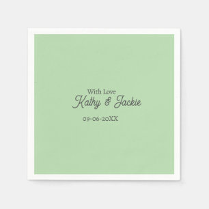 With love add couple name wedding simple minimal napkin