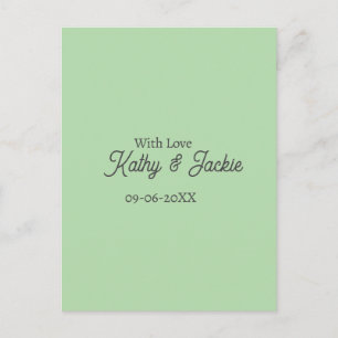 With love add couple name wedding simple minimal  postcard