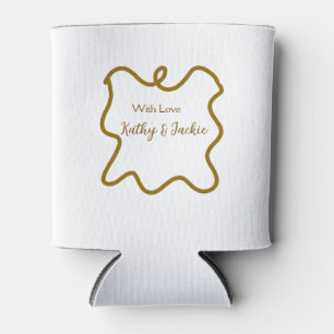 With love add couple name wedding spanish border n can cooler