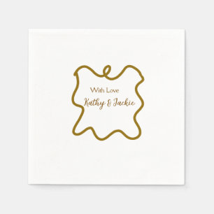 With love add couple name wedding spanish border n napkin