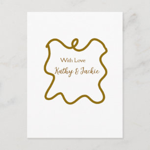 With love add couple name wedding spanish border n postcard