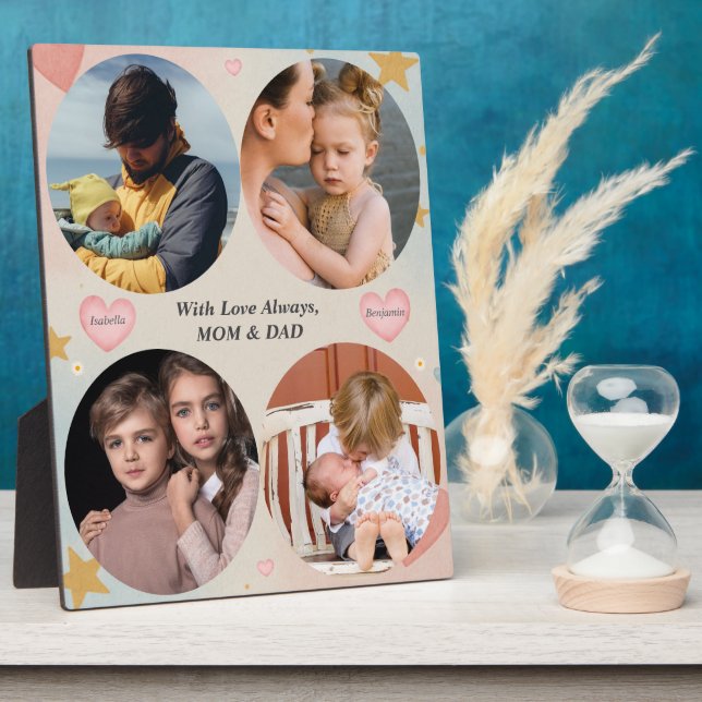 With Love Always – 4-Photo Gift from Mum & Dad Plaque (Side)