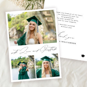 With love and gratitude graduate photo graduation thank you card