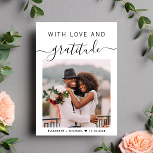 With Love And Gratitude Photo Wedding Thank You Card