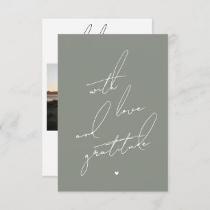 With Love and Gratitude Pre Printed Message  Thank You Card