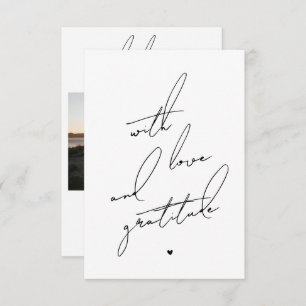 With Love and Gratitude Pre Printed Message  Thank You Card