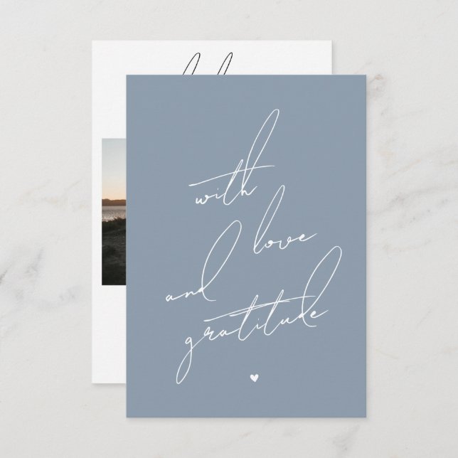 With Love and Gratitude Pre Printed Message  Thank You Card (Front/Back)