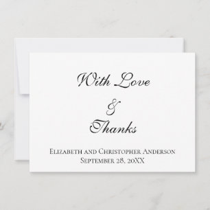 With Love and Thanks Wedding Thank you Note Card