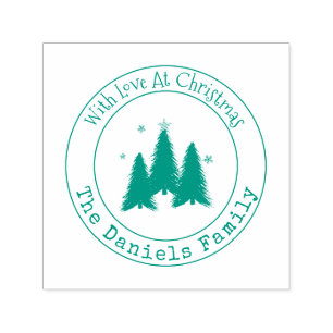 With Love At Christmas Trees self-inking stamp