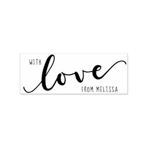 With LOVE from - Personalised Rubber Stamp