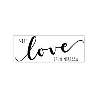 With LOVE from - Personalised Rubber Stamp