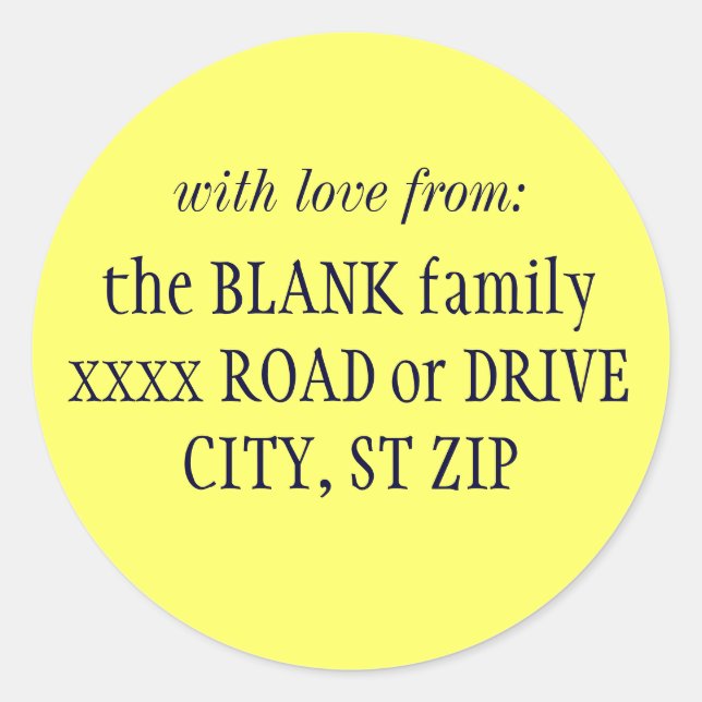 "with love from..." return address labels (Front)