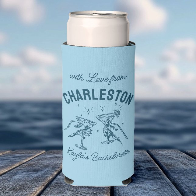 With Love From [Your City]  Custom Bachelorette Seltzer Can Cooler (Creator Uploaded)