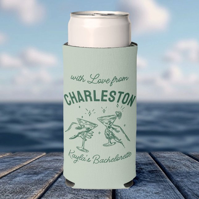 With Love From [Your City]  Custom Bachelorette Seltzer Can Cooler (Creator Uploaded)