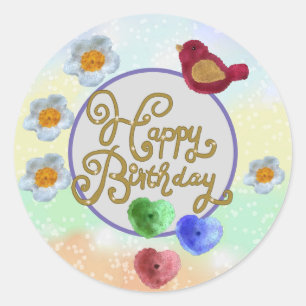 With love made circular stickers