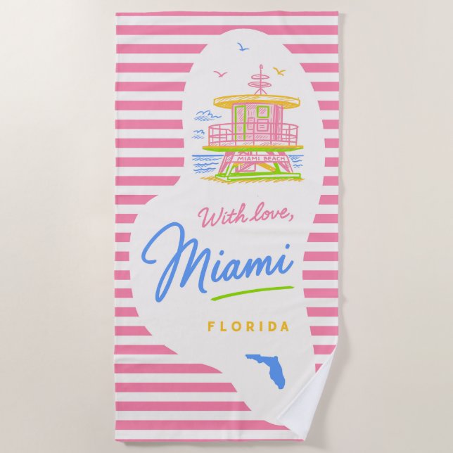 With Love Miami Lifeguard Towel (Front)