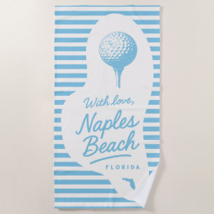 With Love Naples Beach Golf Tee Towel