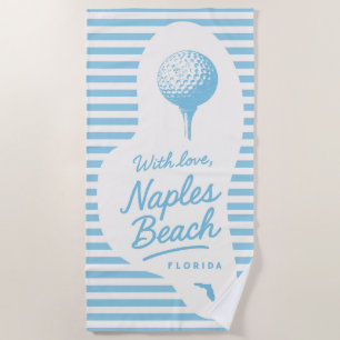 With Love Naples Beach Golf Tee Towel