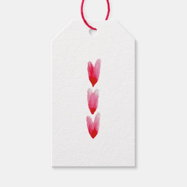 With Love painted hearts Kraft tag (Front)