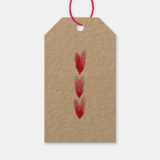 With Love painted hearts Kraft tag