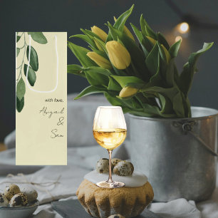 With Love Personalised Names Yellow Wedding  Wine Gift Bag