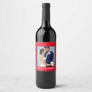 With Love Personalised Photo  Wine Label