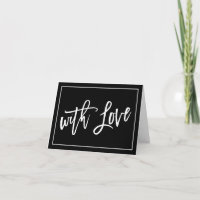 WITH LOVE PHOTO CARD modern hand lettered black