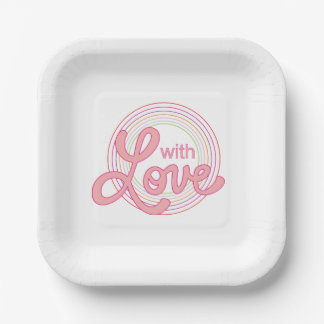 With Love Pillow Printing Design Paper Plate