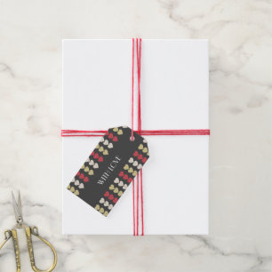 WITH LOVE romantic hearts elegant vintage retro Gift Tags