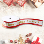 With Love Santa Custom Text Christmas Satin Ribbon<br><div class="desc">Add a text and easily create your personalised Christmas Ribbon. Click CUSTOMIZE to change the background colour or the text colour. You can TRANSFER this DESIGN on other Zazzle products and adjust it to fit most of the Zazzle items. Standard Studio designs are made in high-resolution vector graphics for a...</div>