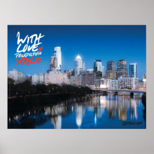 'With Love' Skyline Poster, 18" x 24" Poster